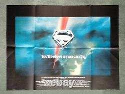 SUPERMAN (1978) original rare UK advance teaser quad movie poster Bob Peak art