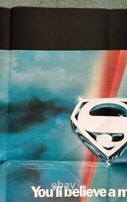 SUPERMAN (1978) original rare UK advance teaser quad movie poster Bob Peak art