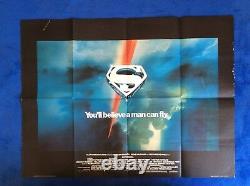 SUPERMAN THE MOVIE Original UK Quad Movie Poster Alternative Version