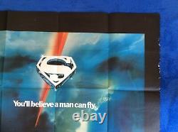 SUPERMAN THE MOVIE Original UK Quad Movie Poster Alternative Version