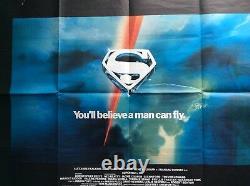 SUPERMAN THE MOVIE Original UK Quad Movie Poster Alternative Version