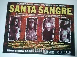 Santa Sangre Original UK Quad Poster Dario Argento JodorowskyHorror Film Movie