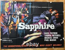 Sapphire (1959) Original UK Quad Movie Poster. Renato Fratini artwork