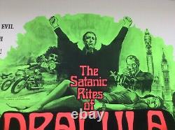 Satanic Rites Of Dracula UK Quad Original Film Poster Linen Backed 1973 Rare