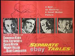 Separate Tables ORIGINAL Quad Movie Film Cinema Poster David Niven Deborah Kerr