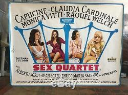 Sex Quartet 1966 British Quad Movie Poster John Payne Claudia Cardinale, Raquel