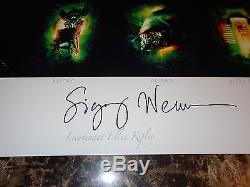 Sigourney Weaver Rare Signed Alien Quad Art Print Movie Poster Ripley COA 50/50