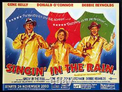 Singin In The Rain Gene Kelly Debbie Reynolds R-2000 U. K. Quad Rolled Near Mint