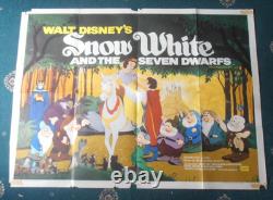 Snow White & The Seven Dwarfs(1937)quad Poster 1970 Rr- Graded Vg Rare