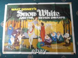 Snow White & The Seven Dwarfs(1937)quad Poster 1970 Rr- Graded Vg Rare