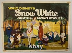 Snow White & The Seven Dwarfs(1937)quad Poster 1970 Rr- Graded Vg Rare
