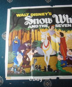 Snow White & The Seven Dwarfs(1937)quad Poster 1970 Rr- Graded Vg Rare