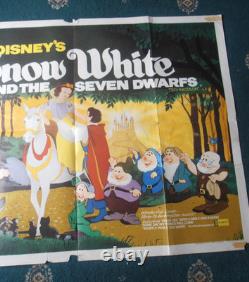 Snow White & The Seven Dwarfs(1937)quad Poster 1970 Rr- Graded Vg Rare