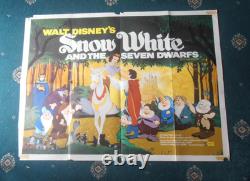 Snow White & The Seven Dwarfs(1937)quad Poster 1970 Rr- Graded Vg Rare