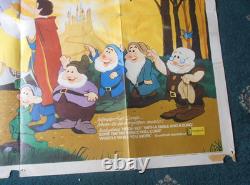 Snow White & The Seven Dwarfs(1937)quad Poster 1970 Rr- Graded Vg Rare