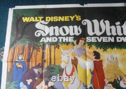 Snow White & The Seven Dwarfs(1937)quad Poster 1970 Rr- Graded Vg Rare