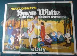 Snow White & The Seven Dwarfs(1937)quad Poster 1970 Rr- Graded Vg Rare