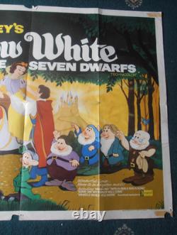 Snow White & The Seven Dwarfs(1937)quad Poster 1970 Rr- Graded Vg Rare