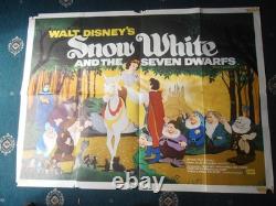 Snow White & The Seven Dwarfs(1937)quad Poster 1970 Rr- Graded Vg Rare