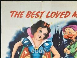 Snow White and the Seven Dwarfs ORIGINAL Quad Movie Poster 1950s RR Walt Disney