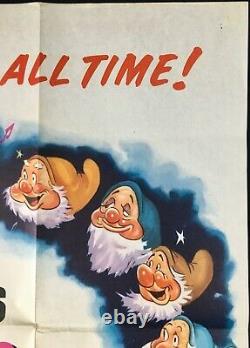 Snow White and the Seven Dwarfs ORIGINAL Quad Movie Poster 1950s RR Walt Disney