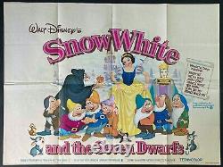 Snow White and the Seven Dwarfs Original Quad Movie Cinema Poster Disney RR