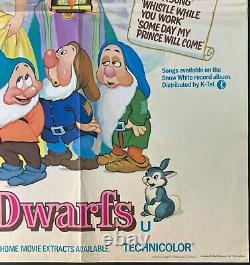 Snow White and the Seven Dwarfs Original Quad Movie Cinema Poster Disney RR