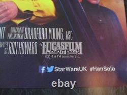 Solo, A Star Wars Story, Original Quad Poster 2018 Star Wars Uk Movie Poster