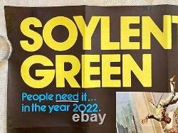 Soylent Green Original 1972 Quad Film Poster Charlton Heston John Solie Art