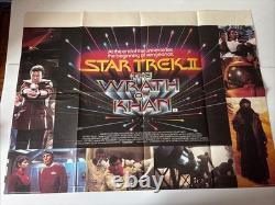 Star Trek II 2 The Wrath Of Khan RARE ORIG. 80's RR UK QUAD POSTER 30x40