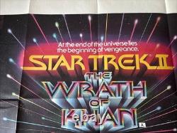 Star Trek II 2 The Wrath Of Khan RARE ORIG. 80's RR UK QUAD POSTER 30x40