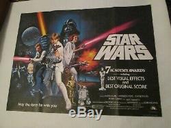 Star Wars 1977 Orig 30x40 British Quad Academy Award Movie Poster