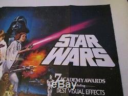 Star Wars 1977 Orig 30x40 British Quad Academy Award Movie Poster