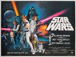Star Wars 1977 UK Quad ORSON & WELLES Film/Movie Poster Chantrell Linen Backed