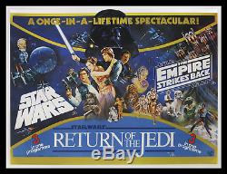 Star Wars EMPIRE STRIKES BACK Return Of The Jedi 1983 BRITISH QUAD MOVIE POSTER