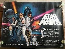 Star Wars Original Uk Quad Oscars Movie Poster Very Rare 1978 Rolled No Rips