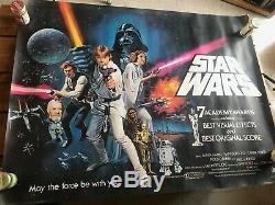 Star Wars Original Uk Quad Oscars Movie Poster Very Rare 1978 Rolled No Rips