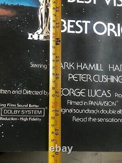 Star Wars Original Uk Quad Oscars Movie Poster Very Rare 1978 Rolled No Rips