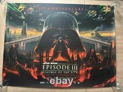 Star Wars Revenge Of The Sith ep3 20th Anniversary UK Cinema Quad Poster 30x40