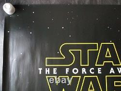 Star Wars The Force Awakens (advance) Original Quad Poster 2015 Rolled Uk Poster
