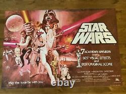 Star Wars U. K. British Quad Original Movie Poster Rare Red Misprint 1977