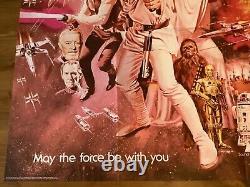 Star Wars U. K. British Quad Original Movie Poster Rare Red Misprint 1977