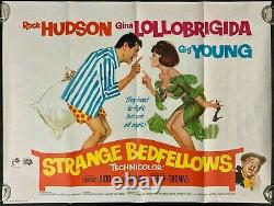 Strange Bedfellows ORIGINAL Quad Movie Poster Rock Hudson Gina Lollobrigida 1965