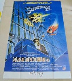 Superman 3 Original 1983 Uk Cinema Movie Poster Huge Double Quad 40 X 60 Rare