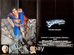Superman Original 1978 Movie Quad Poster Christopher Reeve Marlon Brando Hackman