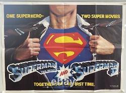Superman The Movie & Superman II Original Film Poster UK Quad 30x40 1981 Reeve