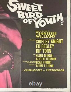 Sweet Bird of Youth Original Quad Movie Cinema Poster Tennessee Williams 1962