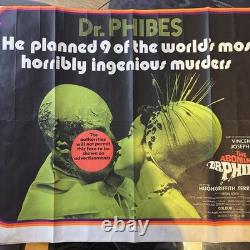 THE ABOMINABLE DR PHIBES 1971 VINCENT PRICE Original UK quad movie film poster