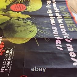 THE ABOMINABLE DR PHIBES 1971 VINCENT PRICE Original UK quad movie film poster