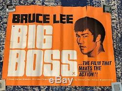 THE BIG BOSS British Quad 1973 Original Bruce Lee Poster Kung Fu Golden Harvest